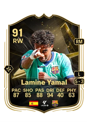 Lamine Yamal - 91 - Team of the week EA FC 27 card