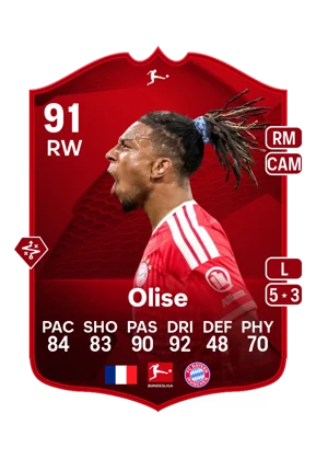 Olise - 91 - POTM Bundesliga EA FC 27 card
