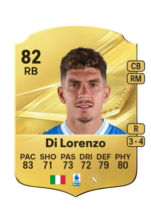Di Lorenzo - 82 - Rare EA FC 27 card