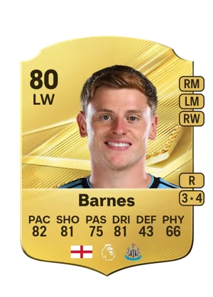 Barnes - 80 - Rare EA FC 27 card
