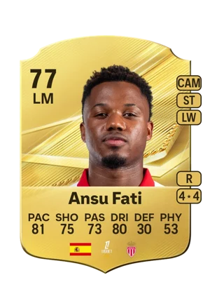 Ansu Fati - 77 - Rare EA FC 27 card