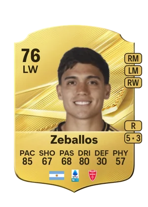 Zeballos - 76 - Rare EA FC 27 card