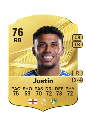 Justin - 76 - Rare EA FC 27 card