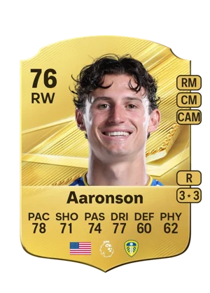 Aaronson - 76 - Rare EA FC 27 card