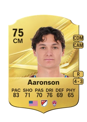 Aaronson - 75 - Rare EA FC 27 card
