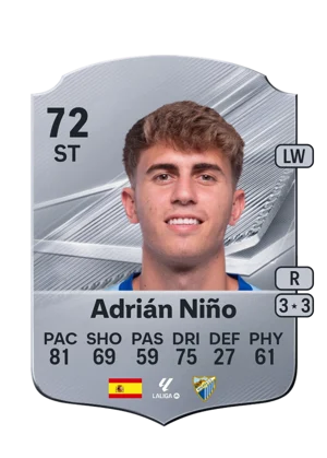 Adrián Niño - 72 - Rare EA FC 27 card