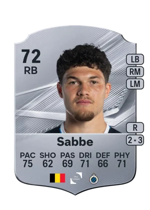 Sabbe - 72 - Rare EA FC 27 card