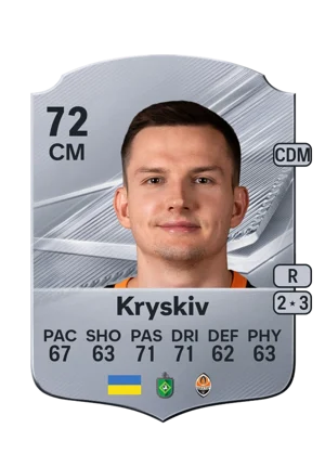Kryskiv - 72 - Rare EA FC 27 card