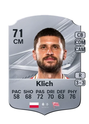Klich - 71 - Rare EA FC 27 card