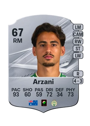 Arzani - 67 - Rare EA FC 27 card