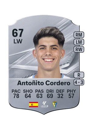 Antoñito Cordero - 67 - Rare EA FC 27 card