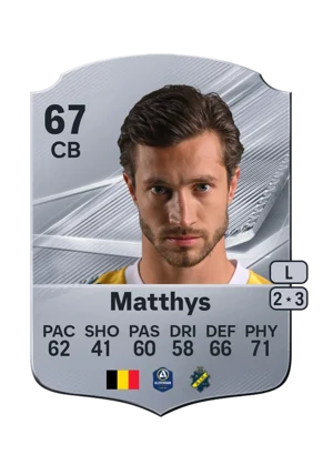 Matthys - 67 - Rare EA FC 27 card