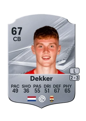 Dekker - 67 - Rare EA FC 27 card