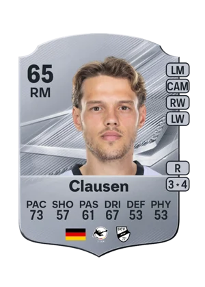Clausen - 65 - Rare EA FC 27 card