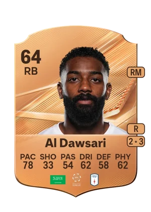 Al Dawsari - 64 - Rare EA FC 27 card