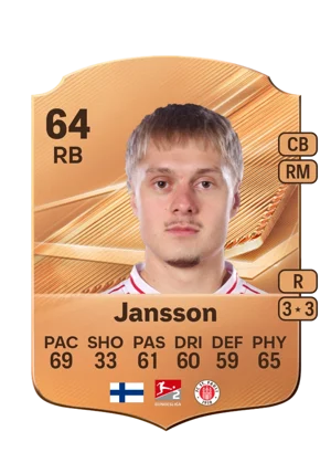 Jansson - 64 - Rare EA FC 27 card