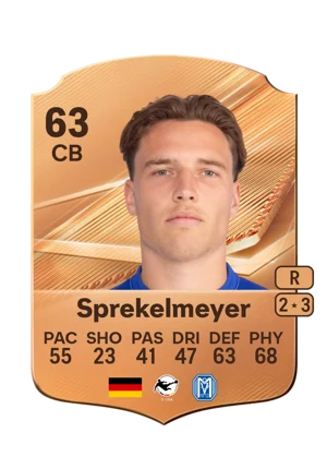 Sprekelmeyer - 63 - Rare EA FC 27 card