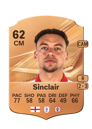 Sinclair - 62 - Rare EA FC 27 card