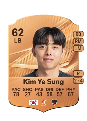 Kim Ye Sung - 62 - Rare EA FC 27 card
