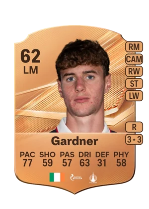 Gardner - 62 - Rare EA FC 27 card