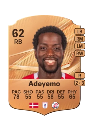 Adeyemo - 62 - Rare EA FC 27 card