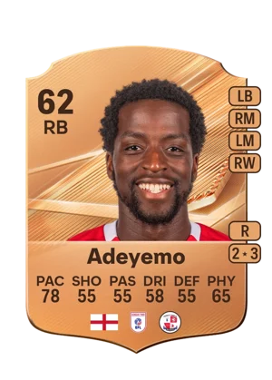 Adeyemo - 62 - Rare EA FC 27 card