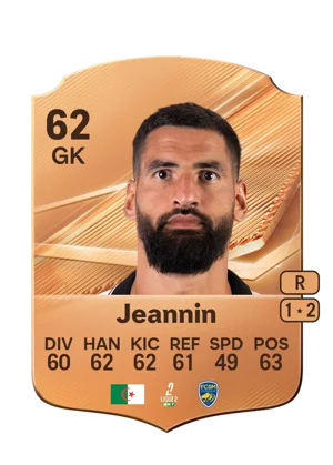 Jeannin - 62 - Rare EA FC 27 card
