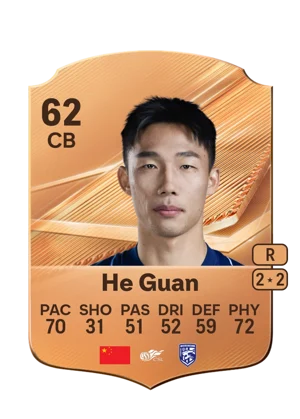 He Guan - 62 - Rare EA FC 27 card