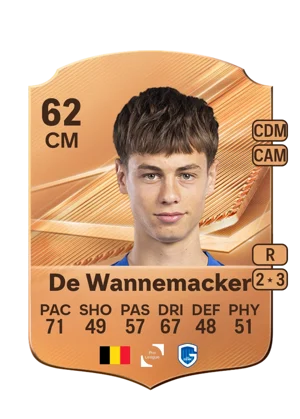 De Wannemacker - 62 - Rare EA FC 27 card