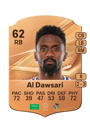 Al Dawsari - 62 - Rare EA FC 27 card