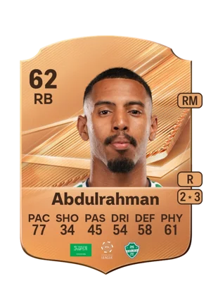 Abdulrahman - 62 - Rare EA FC 27 card