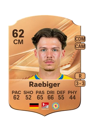 Raebiger - 62 - Rare EA FC 27 card
