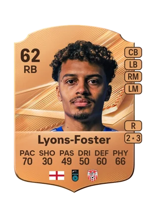 Lyons-Foster - 62 - Rare EA FC 27 card