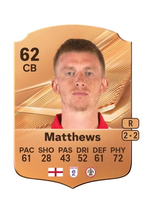 Matthews - 62 - Rare EA FC 27 card