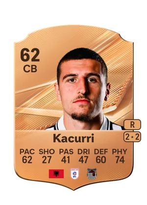 Kacurri - 62 - Rare EA FC 27 card