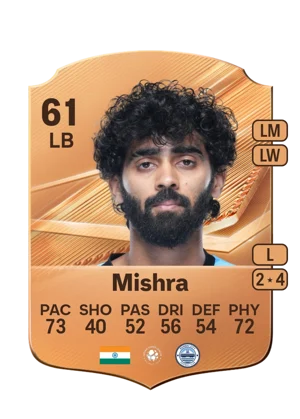 Mishra - 61 - Rare EA FC 27 card
