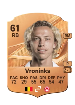 Vroninks - 61 - Rare EA FC 27 card