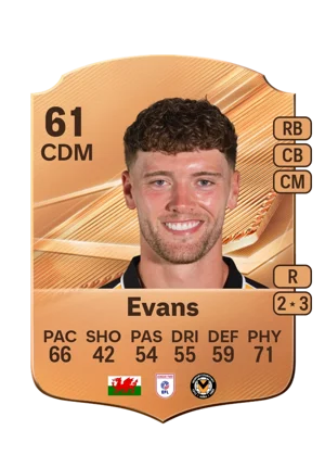 Evans - 61 - Rare EA FC 27 card