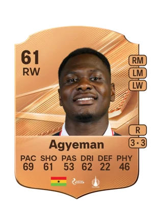 Agyeman - 61 - Rare EA FC 27 card