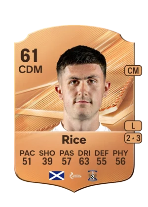 Rice - 61 - Rare EA FC 27 card