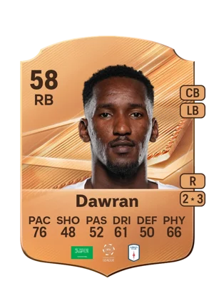 Dawran - 58 - Rare EA FC 27 card
