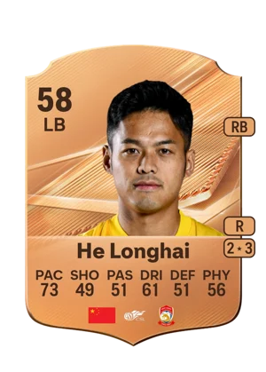 He Longhai - 58 - Rare EA FC 27 card