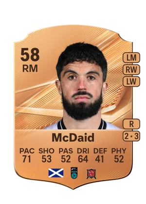 McDaid - 58 - Rare EA FC 27 card