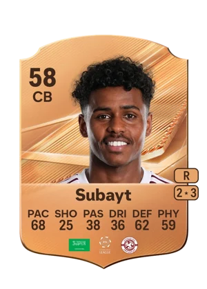 Subayt - 58 - Rare EA FC 27 card