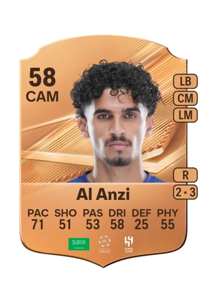 Al Anzi - 58 - Rare EA FC 27 card