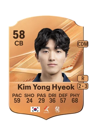 Kim Yong Hyeok - 58 - Rare EA FC 27 card