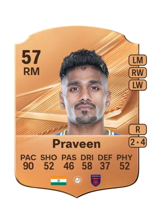 Praveen - 57 - Rare EA FC 27 card