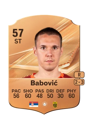 Babović - 57 - Rare EA FC 27 card