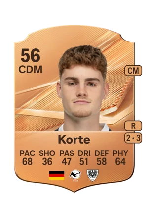 Korte - 56 - Rare EA FC 27 card