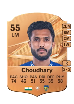 Choudhary - 55 - Rare EA FC 27 card